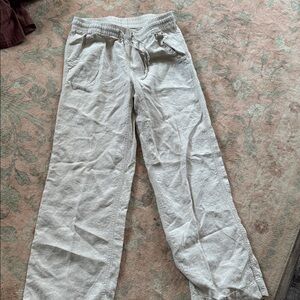 L.L. Bean 100% linen drawstring pants size 8